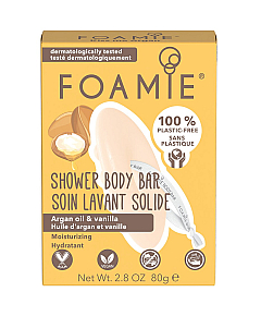 Foamie Miss me Argan - Очищающее средство для тела без мыла с ванилью и аргановым маслом 80 г
